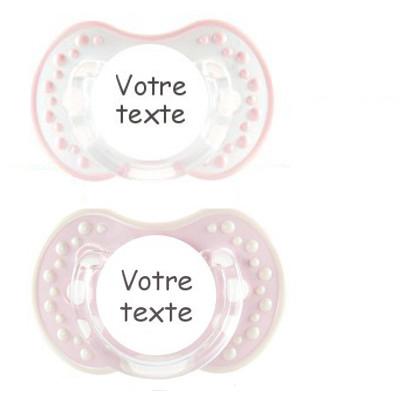 Sucettes personnalisées Style fille (rose et blanc)