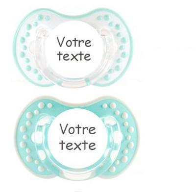 Sucettes personnalisées Style garçon (turquoise et blanc)