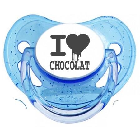 Sucette bébé "I love chocolat "